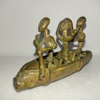Dogon Boot m. 3 Personen, 6,5 cm H, 11,5 cm L