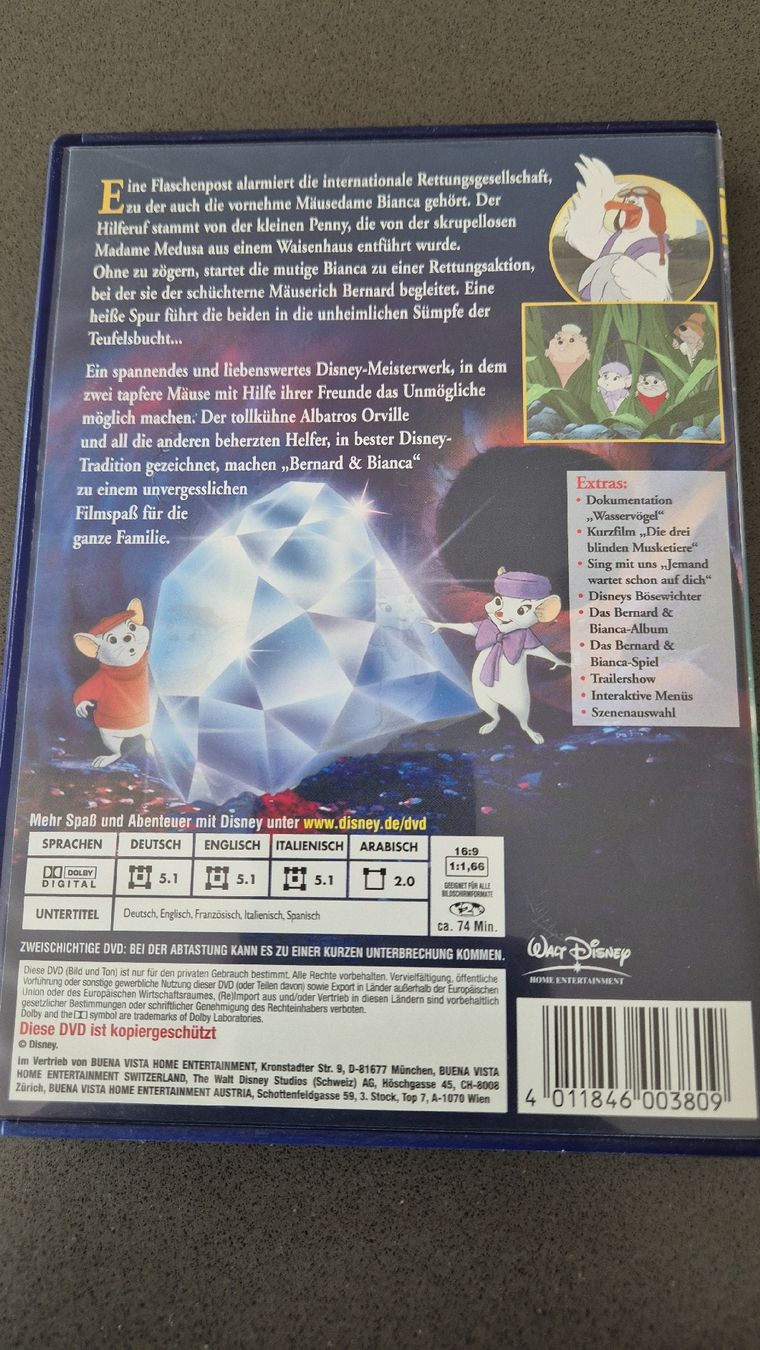 Tutti i DVDs: Bernard & Bianca - Die Mäusepolizei DVD Walt Disney – Usato da Auw venduto da Goldflimmer 1