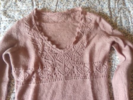 Wunderschöner feiner Woll-Strickpullover, altrosa, Gr. XS