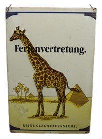 Camel Insegne: Original altes Blechschild "Ferienvertretung" Camel – Usato da Pfeffingen venduto da Usgsuechts