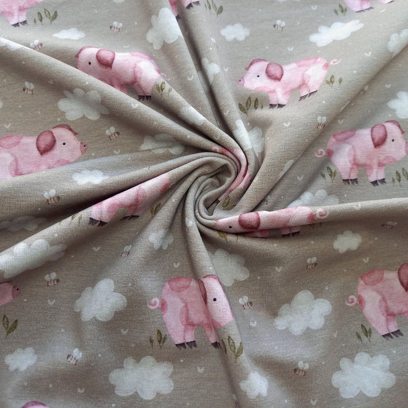 Tessuti: Jersey Schwein beige – Nuovo e nell'imballaggio originale da Winterthur venduto da Kimbana 1
