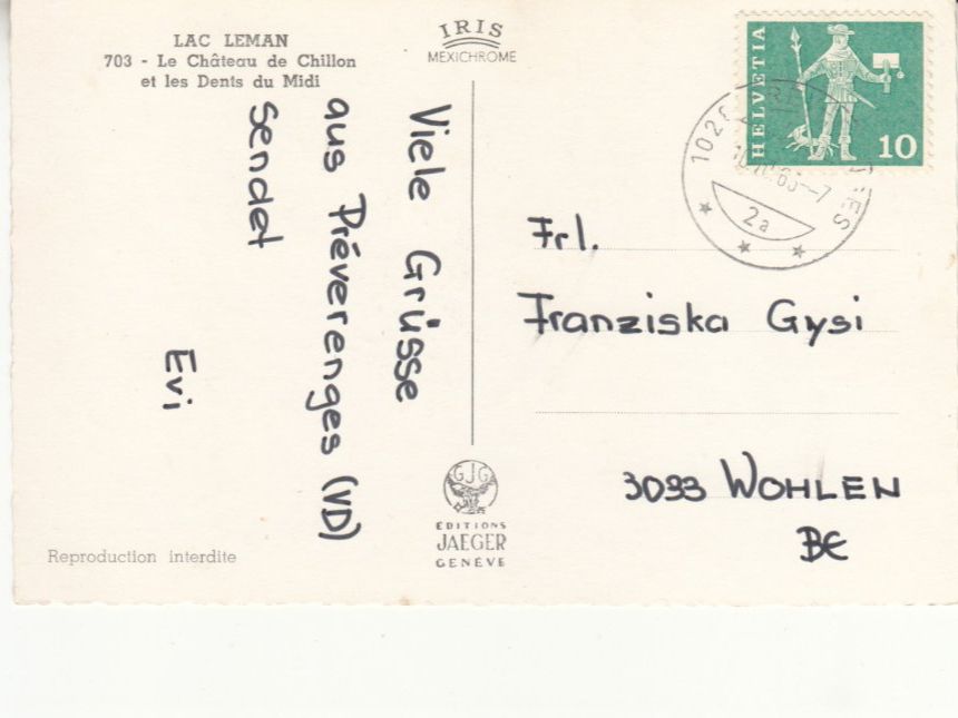 Ansichtskarten: Chillon 1966 – Gebraucht aus Bürglen TG von StampGraf 1