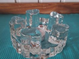 Vintage Glas Stövchen Herzen ,Georgshütte