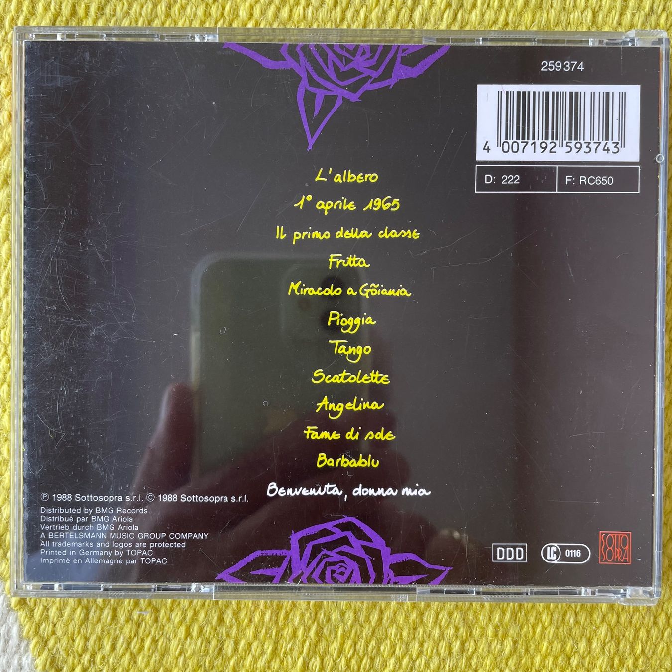 CDs: ANGELO BRANDUARDI-PANE E ROSE – D'occasion à Rorschacherberg par CD-Roli 1