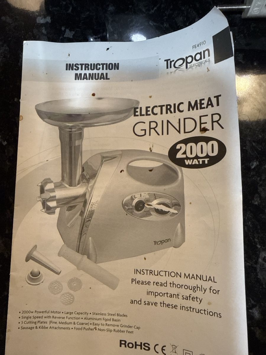 Elettrodomestici da cucina: Tropan Electric Meat Grinder 2000W Black – Nuovo (secondo la descrizione) da Neirivue venduto da naz_z28w 1