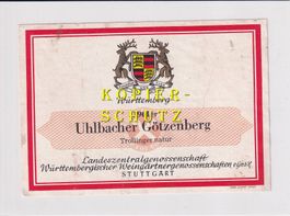 Etikette - Uhlbacher Götzenberg 1961 (Trollinger natur) /bd