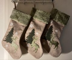 3er Set Weihnachtssocken mit Hirsch-Motiv