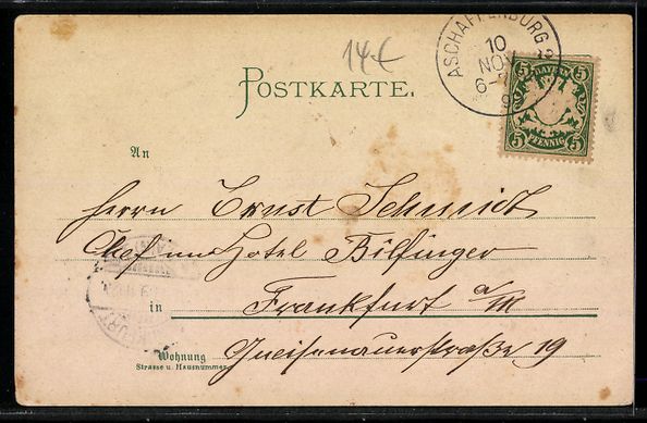 Ansichtskarten: Schaffhausen, Der Rheinfall, um 1900 – Gebraucht aus Berlin von bartko-reher 1