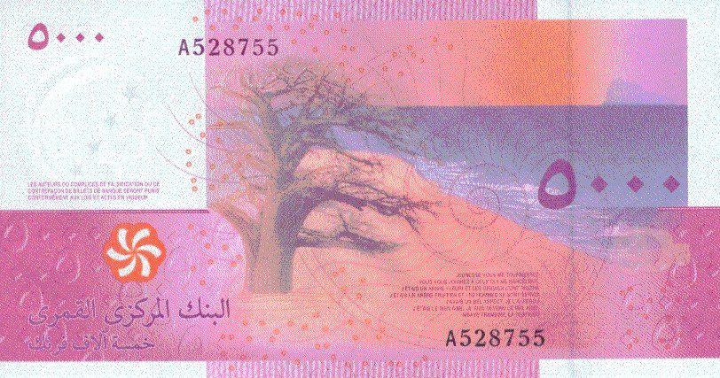 Banconote: Komoren 5000 Franc 2006 P-18a UNC – Nuovo (secondo la descrizione) da Schliern b. Köniz venduto da pizzitaxi 1