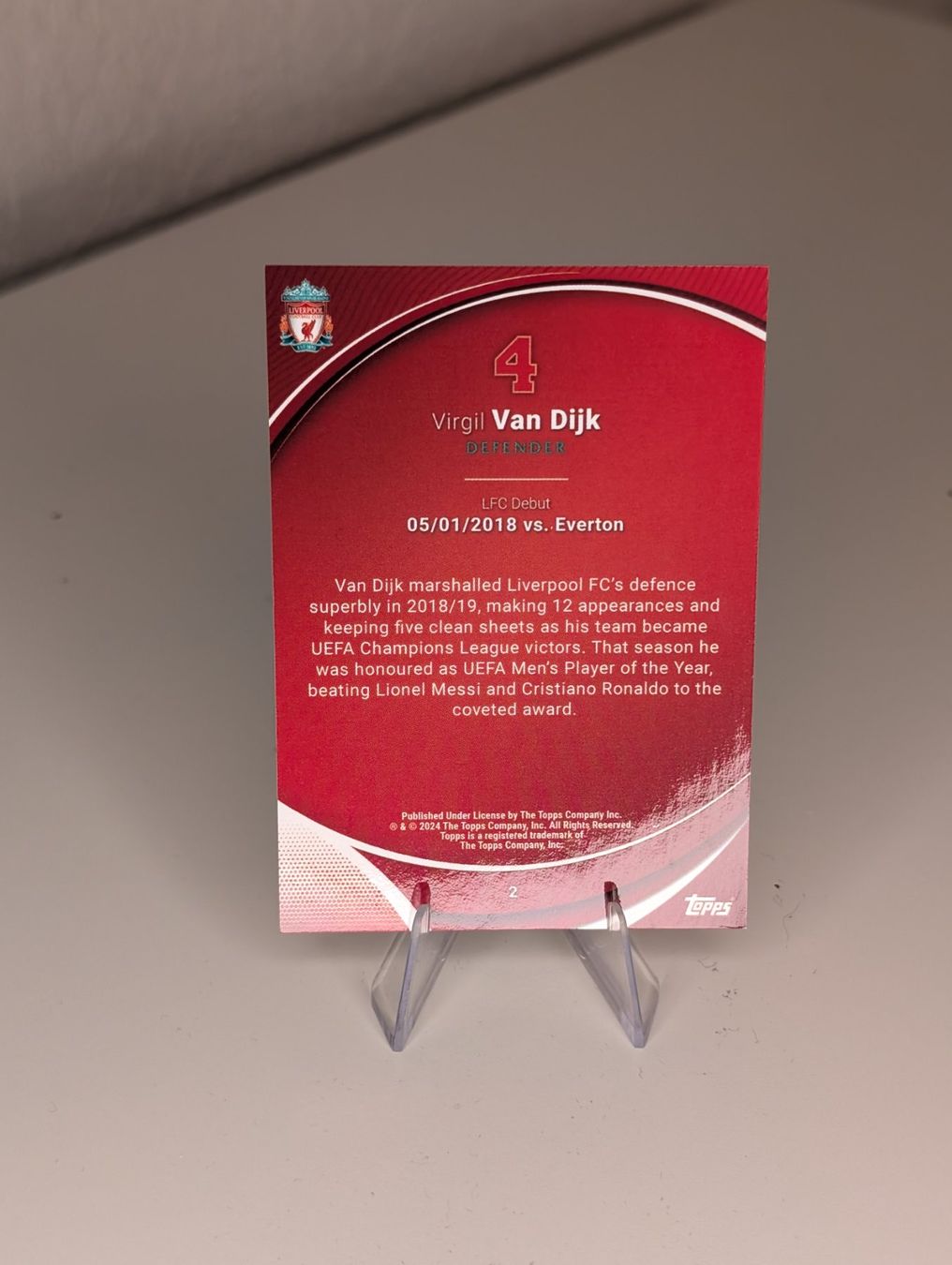 Topps Carte collezionabili: Virgil Van Dijk Topps Chrome Red Refractor Card 2021/22 – Nuovo (secondo la descrizione) da Hunzenschwil venduto da BRPCards 1