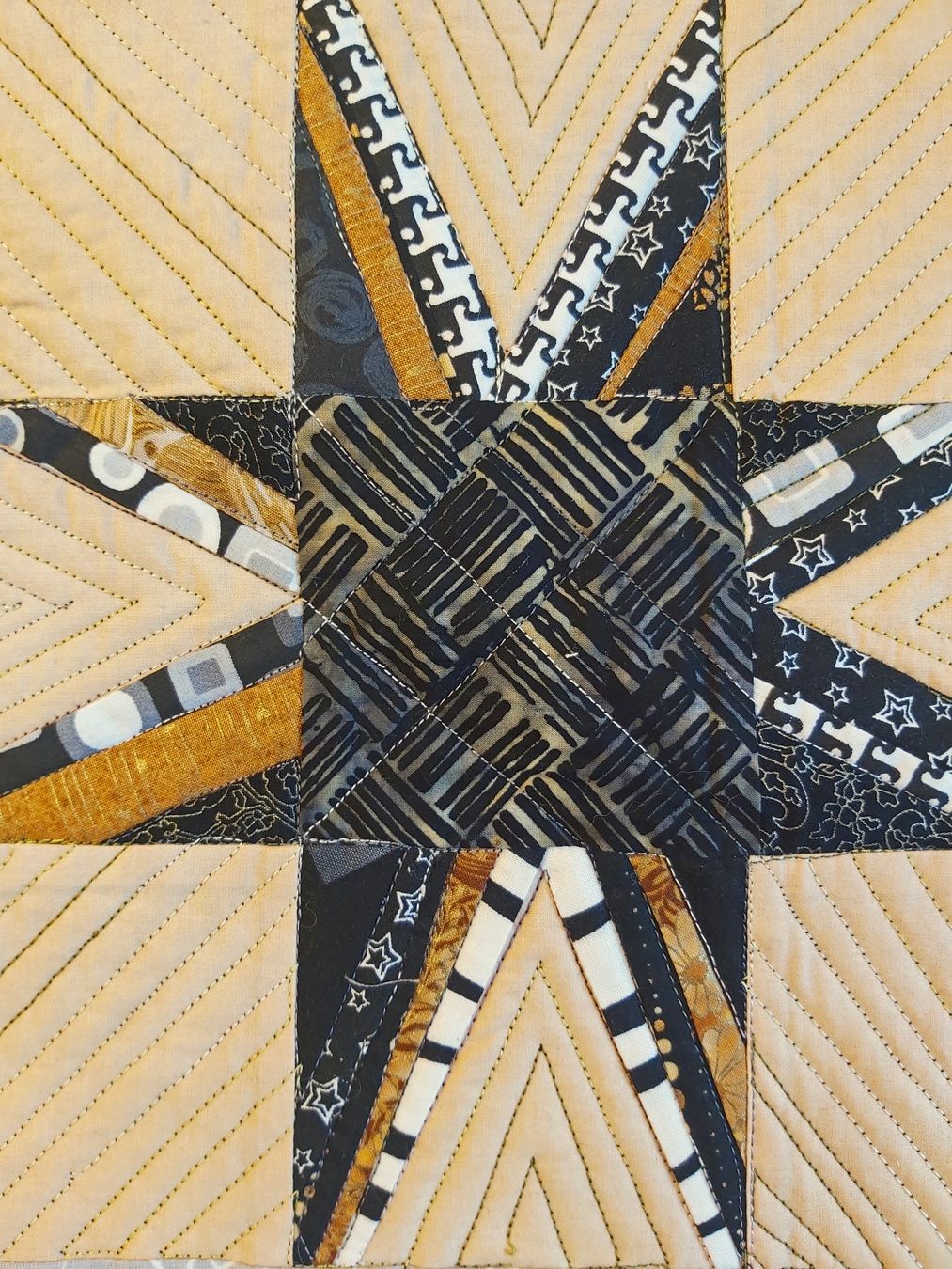 Tutte le decorazioni: Patchwork Quilt "Sterne im Sand" Unikat 95 x 92 cm – Nuovo (secondo la descrizione) da Wetzikon ZH venduto da Meltingpot29 2