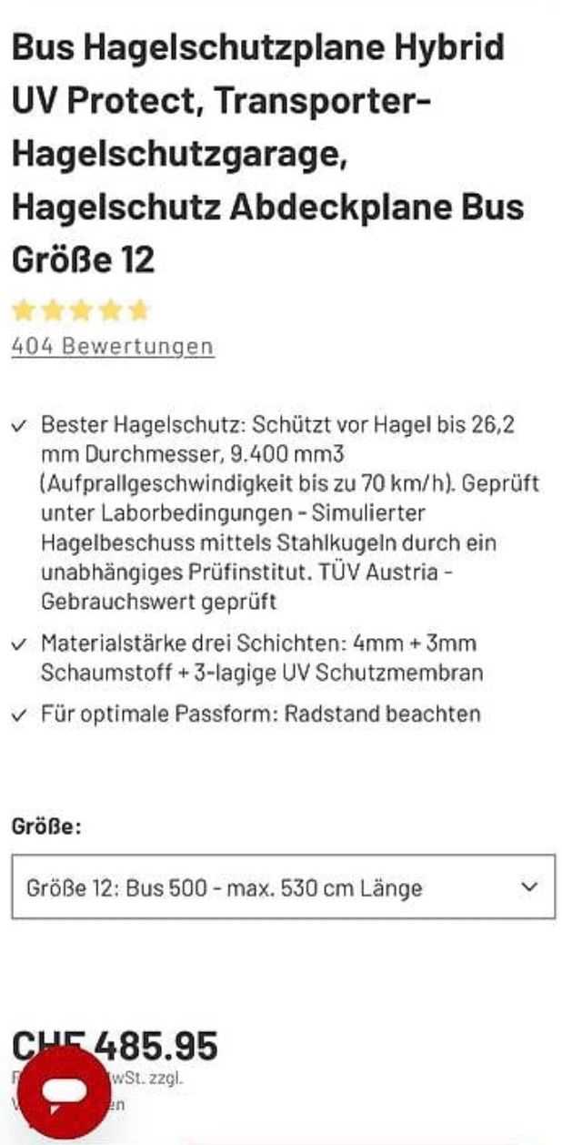 Abdeckhülle: Hagelschutzplane Walser Grösse 12 – Gebraucht aus Winterthur von Sdk 1