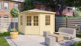 5-Eck Gartenhaus Riina ISO 58 mm – Blockhaus Zeltdach