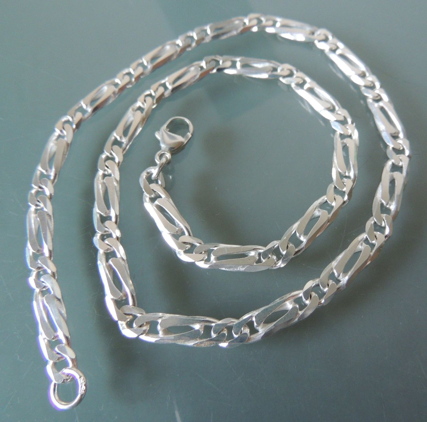 Catenine: Silber 925 Figaro Halskette 44 cm – Usato da Waldenburg venduto da schaller707 2