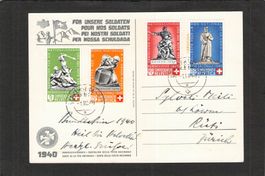FDC Bundesfeierk.1940, SBK Nr. 71 , gel. 1.Vlll.1940