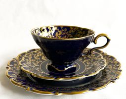 LINDNER*ECHT COBALT*TRIO-SET KAFFEE/TEE*