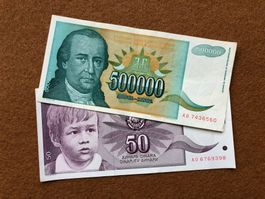 50 & 500000 Dinara - Inflation - Belgrad - Jugoslawien