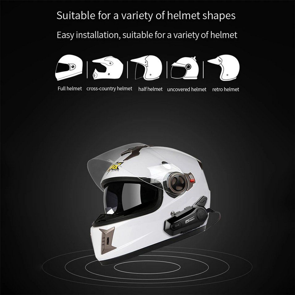 Kopfhörer: 2x Motorrad Helm Intercom Bluetooth 1000m Gegensprechanlage – Neu und originalverpackt aus Genève von Anna-38 4