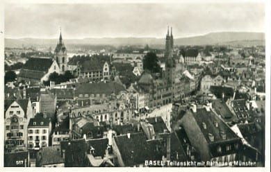 Cartoline postali: Basel, Rathaus und Münster – Usato da Ottikon b.Kemptth. venduto da Neptun1974