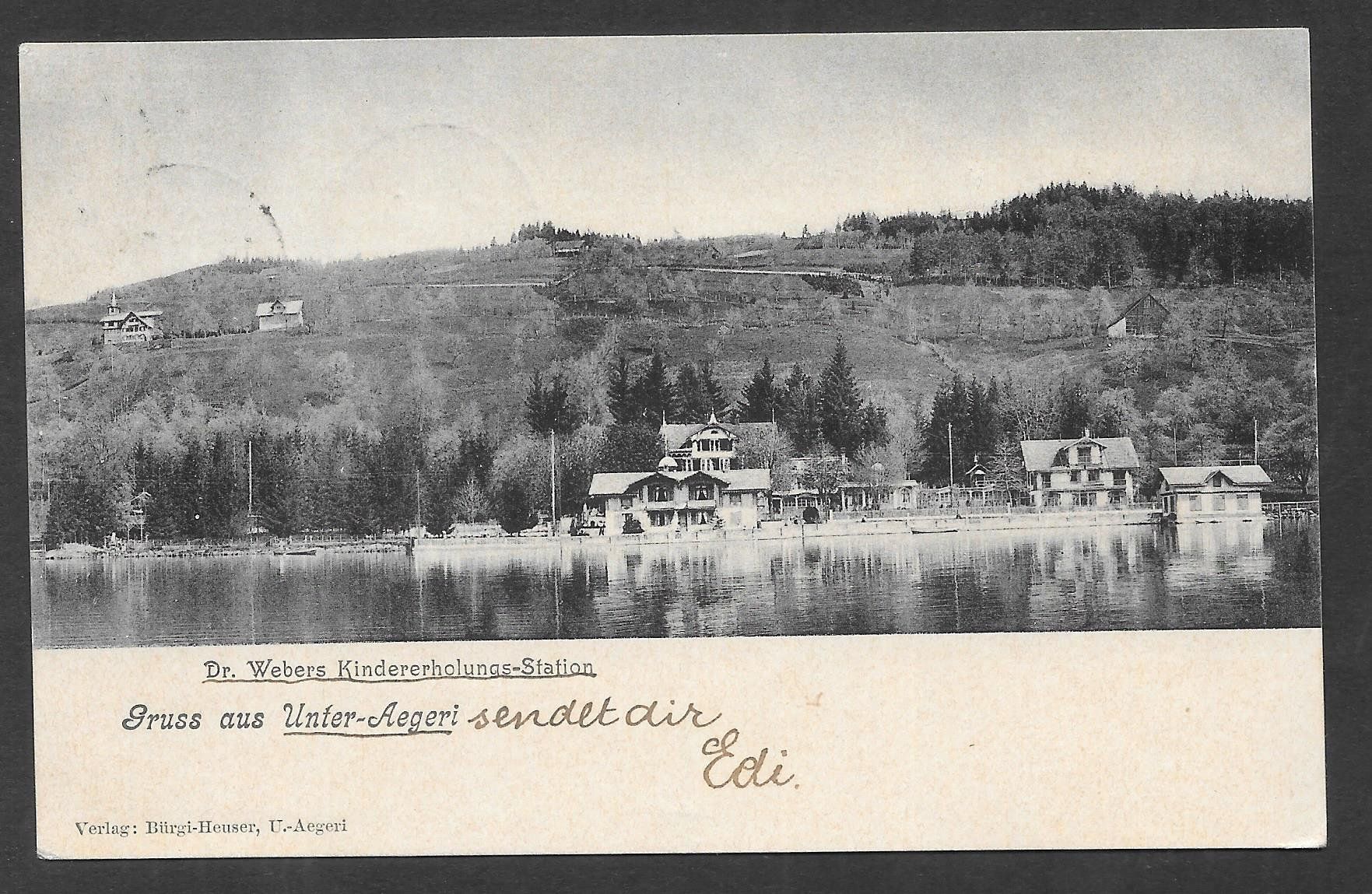 Cartoline postali: Unterägeri Dr. Webers Kindererholungs-Station – Usato da Olten venduto da clotaldi