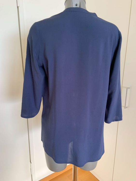 Langarm-Bluse Zalando essentials mit V-Auschnitt blau (D