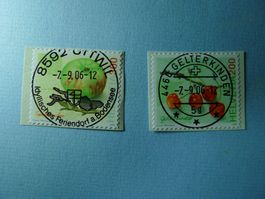 2006 alte Obstsorten ET Vollstempel 1207,1208 Ortsstempel
