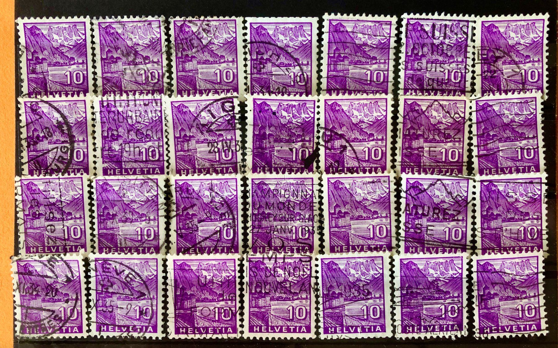 Tutti i francobolli: Nr.196 Landschaftsbilder BRIEFMARKEN GESTEMPELT – Usato da Aarau venduto da Billa007