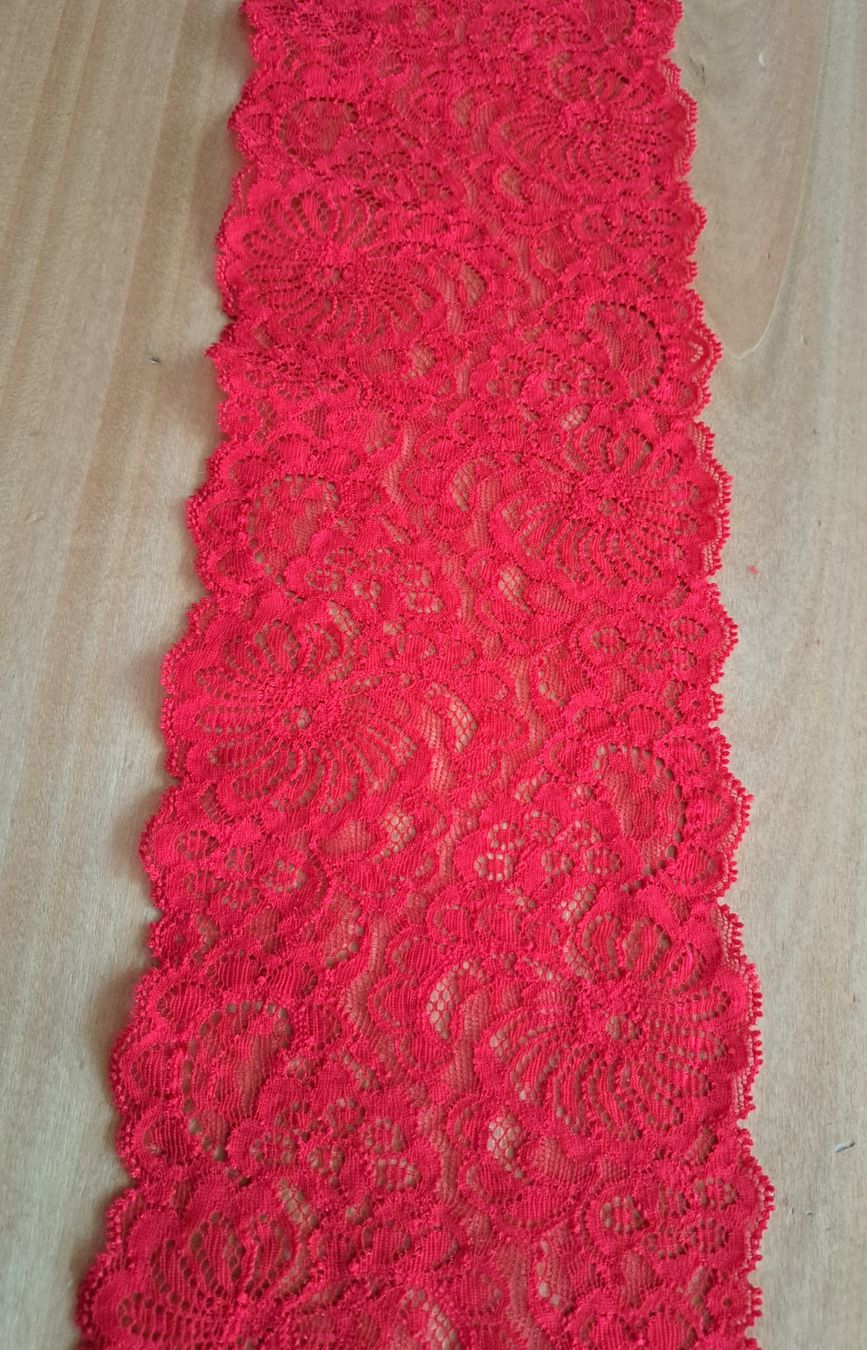 Stoffe: Elastische Spitze Rot Länge: 2.6 Meter      /   Nähen / Deko – Neu (gemäss Beschreibung) aus Langendorf von thesi246