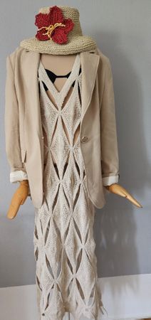 Sommerliches Zara Strickkleid, beige, Grösse S, neuwertig