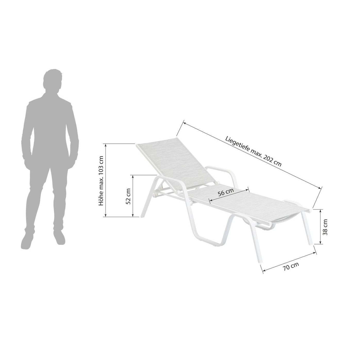 Kettler Chaises longues: Kettler BasicPlus Liege silber/anthrazit Neupreis 450.- CHF – D'occasion à Kreuzlingen par pon_h5g6 1