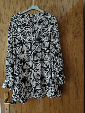 JJBenson Seidenbluse Tunika, Gr. M, Schwarz/Weiss, Top Zusta