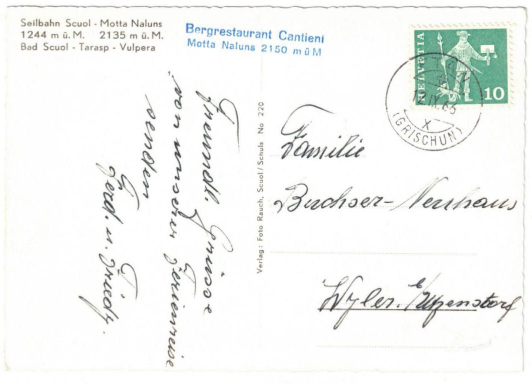 Cartoline postali: Scuol - Gondelbahn Motta Naluns – Usato da Binningen venduto da Mountainrider 1