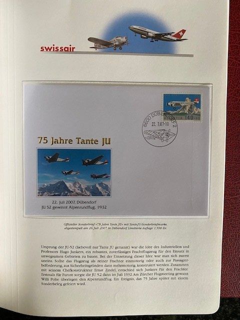 Alle Briefmarken: Swissair Album mit ca. 60 Erstflugbriefen – Gebraucht aus Canobbio von cog_bp5c 9
