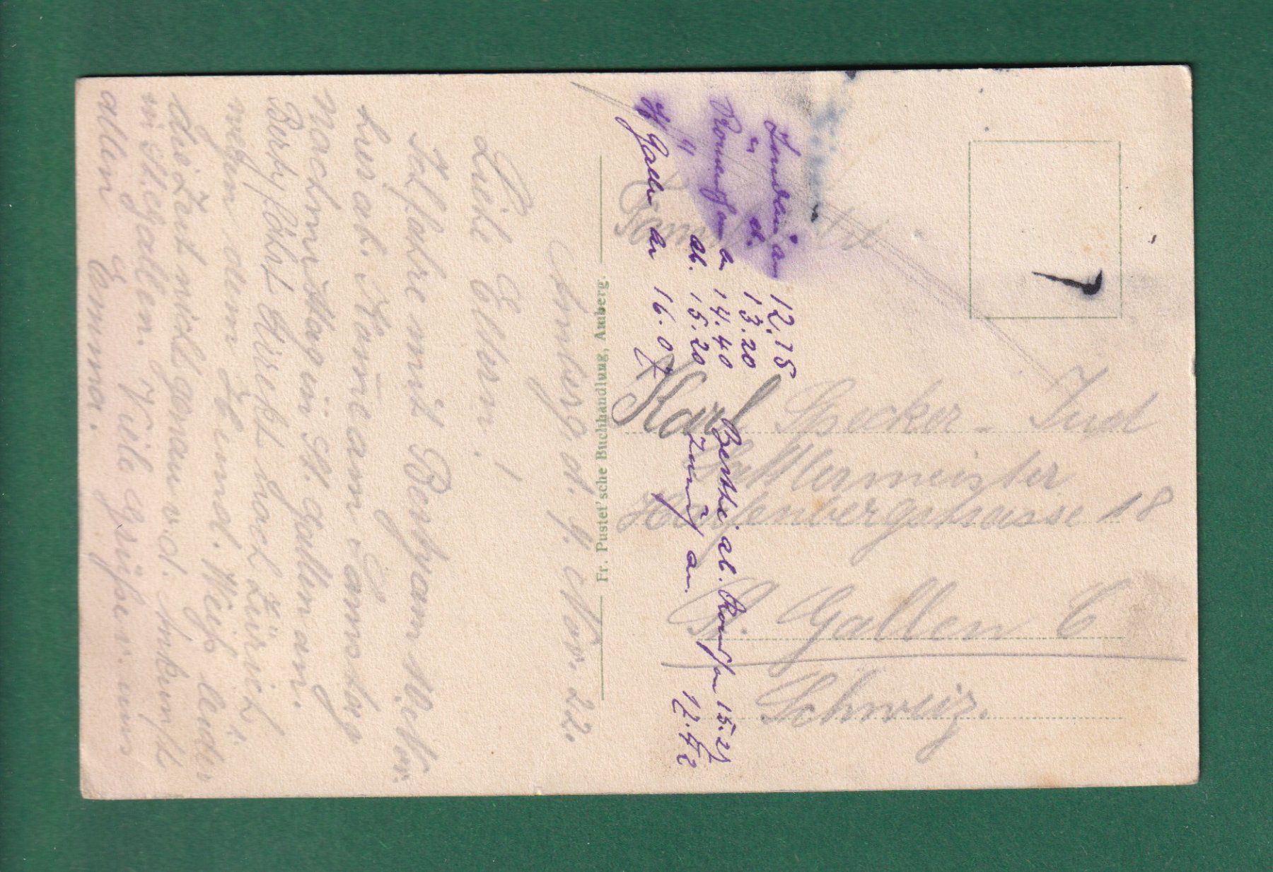 Cartoline postali: AMBERG - Georgenstrasse - 1922 – Usato da Pully venduto da nicecards-shop 1