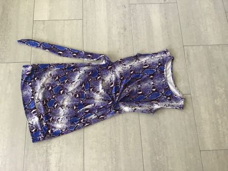 DVF New Della Python-Print Dress Blau, Seide, Gr.34