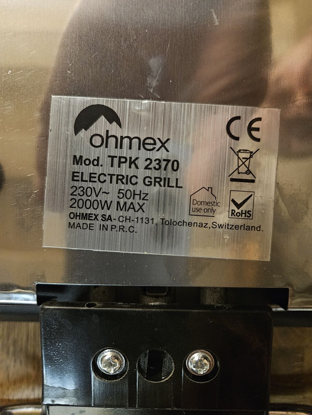 Grills: Ohmex Elektro Grill TPK 2370 (D) – Gebraucht aus Rorschach von TimelessTrading 1