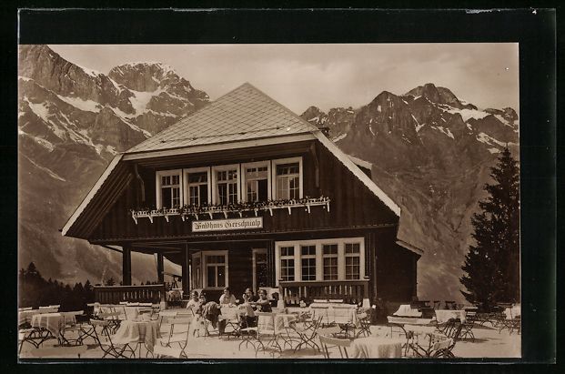 Ansichtskarten: Engelberg, Gasthaus Gerschnialp mit Huts – Gebraucht aus Berlin von bartko-reher