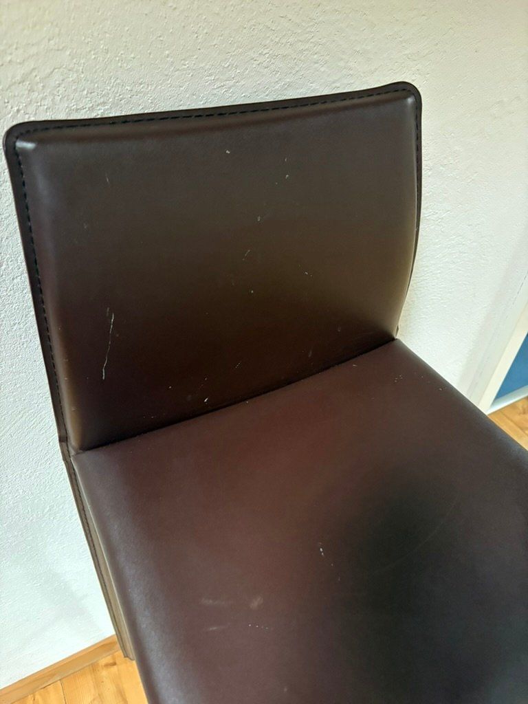 Sedie: 4 x Barstühle, dunkelbraune Lederoptik – Usato da Cham venduto da wirthomas 1