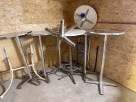 8 x Stahl Bistrotische Stehtische Gebrauchsspur