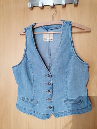 Bonprix Jeansweste Damen Gr. 38 hellblau Sommer Top Zustand