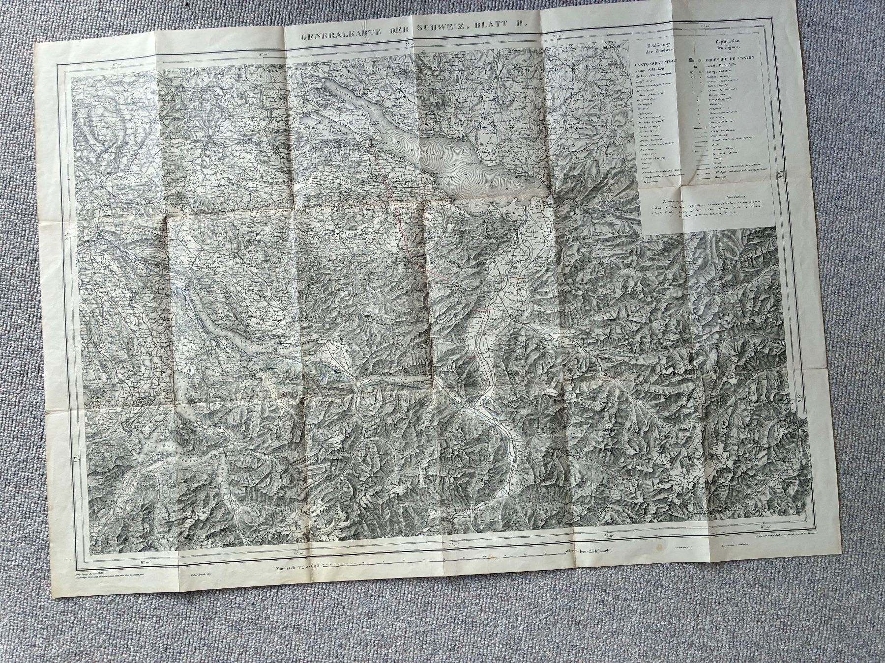 Cartes géographiques & atlas: GENERALKARTE DER SCHWEIZ 1916 – D'occasion à Embrach par korbflechter49 2