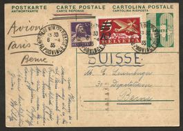 Flugpost Schweiz 1935 Paris Basel Bern Luftpost