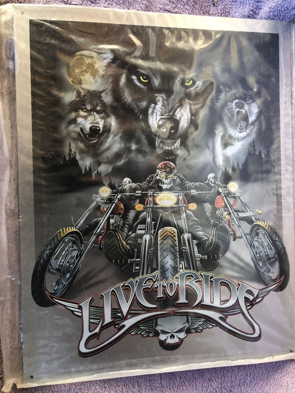 Insegne: Live to ride easyrider chopper lone wolf – Nuovo (secondo la descrizione) da Reinach AG venduto da rares75