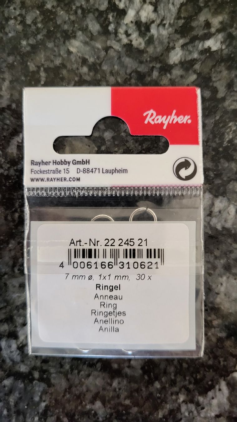 Perle (finte): 6 Pack Rayher Ringel, 7 mm Durchmesser, Basteln – Nuovo e nell'imballaggio originale da Strengelbach venduto da maskil 1