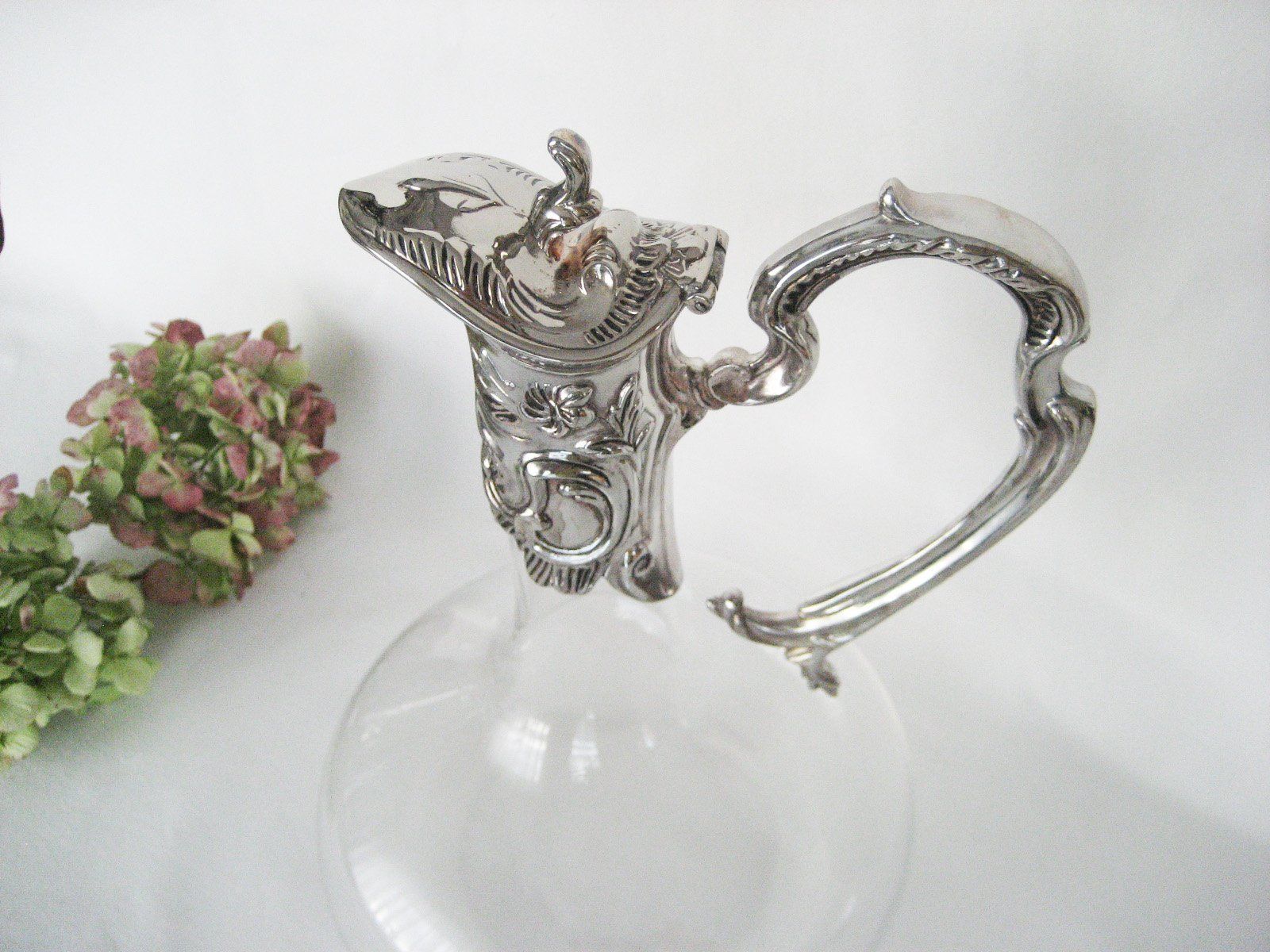 Caraffe: Glaskaraffe Karaffe mit versilberter Montur- Dekanter – Usato da Rieden SG venduto da severem13 4