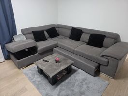 Graues Ecksofa