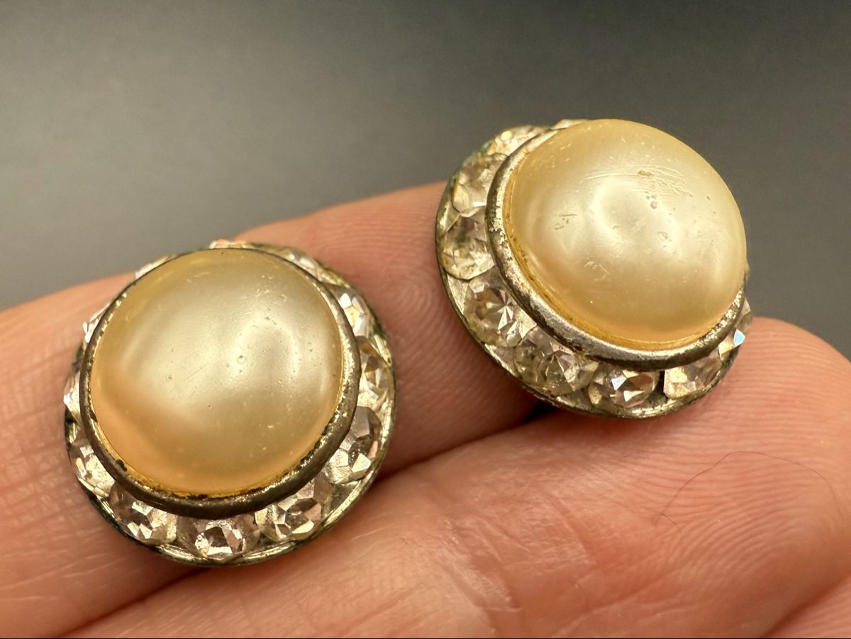 Ohrringe & -stecker: Vintage Perlen und Strass Ohrringe, Clip – Gebraucht aus Lamone von LaCantinaMagica 5