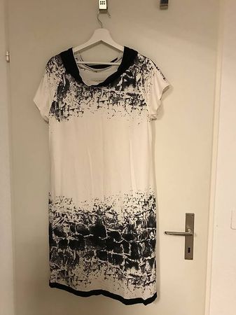 "Evelin Brandt Berlin" Kleid, wollweiss-schwarz, Gr. 42