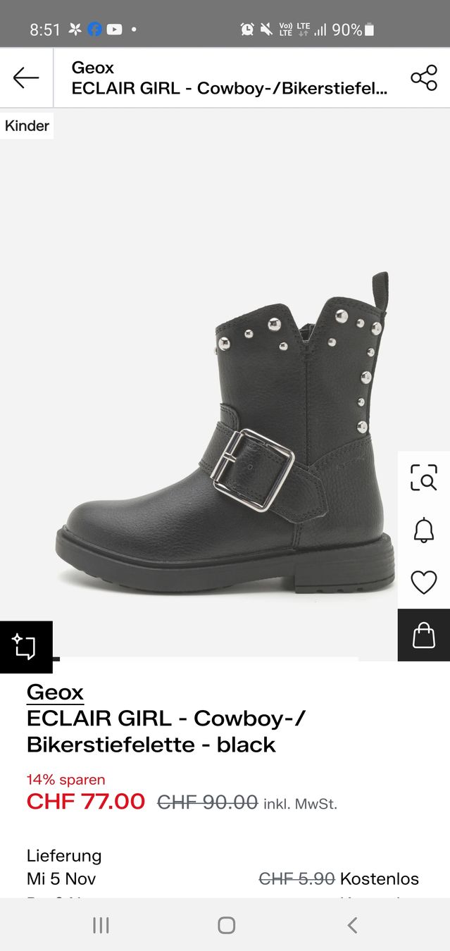 Geox Chaussures garçon: Geox Mädchen Stiefel, Gr. 35 – D'occasion à Frauenfeld par BeneFull 8