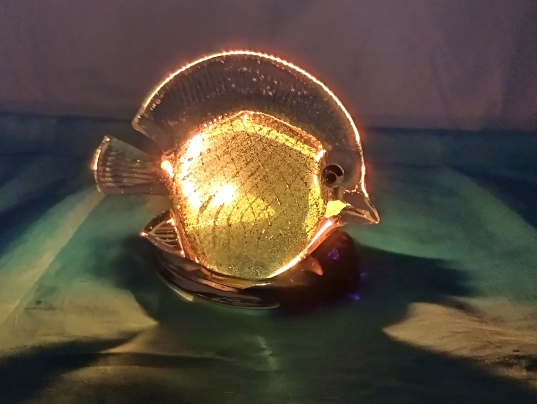 Partylite Portacandele: Teelichthalter PartyLite Fisch, Glas – Usato da Bellach venduto da JingleCherry 5